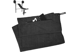 LIAMERHE Serviette Microfibre Serviette de Fitness avec Compartiment à Tirette Serviette de Sport en Microfibre Fixation Antidérapante Serviette de Gym pour Homme et Femme (Noir)