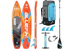 BLUEFIN SUP Bluefin Cruise Premium Stand Up Paddle Set - Planche à Paddle Gonflable Premium pour Adultes - Pack Sup avec Sac à Dos, Pagaie en Fibre de Verre et Pompe