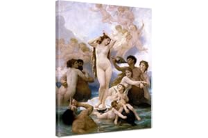 Bilderdepot24 Bild auf Leinwand | William-Adolphe Bouguereau Geburt der Venus in 60x80 cm als Wandbild | Wand-deko Dekoration Wohnung alte Meister | 181049-60x80
