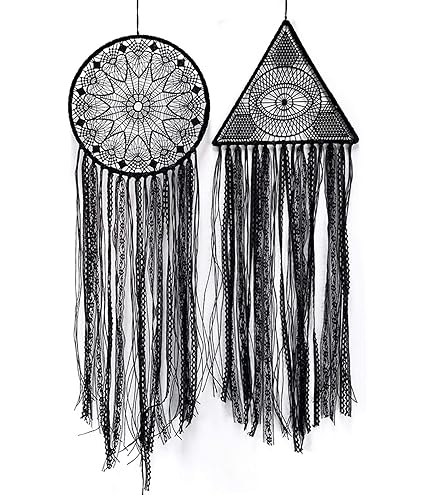 Acchiappasogni Macramè Con Piume - Diametro 20cm, Decorazione Bohémien Per Parete, Grigio - Foto 12