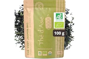 Khla - Tè Gelsomino Bio 100 g - Jasmine Tea - Tè Verde Foglie - Floreale & Aromatico - Ricco di Antiossidanti - Sonno, Digestione - Tè Asiatico - Origine Cina - Tisana & Infuso - Freddo o Caldo