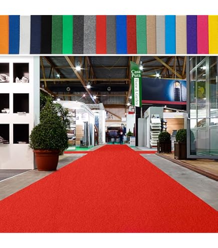 MadeInNature - Tapis De Passage, Longueur Aux Choix, Tapis Rouge De Cannes, Blanc, Gris, Noir, Jaune, Bleu, Vert - Moquette, Tapis Mariage, Anniversaire, … (Blanc 2x6m