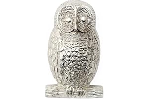 Castelion® Nickel Owl Door Knocker | Animal Door Knocker | High Quality Home Accessories | Easy to Attach Home Decor | 14cm x 8cm