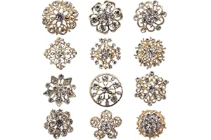 keland 12pcs mix set cristal bouton broches foulards boucle floriori broche broche strass corsage bouquet kit gros lot