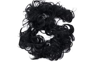 CAISHA XXL Posticcio Capelli Elastici Acconciature Da Sposa Voluminoso Riccio Chignon Nero HW6