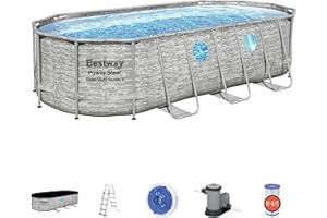Bestway 56716-4 Set Piscina Fuori Terra Power Steel Swim Vista Series Ovale da 549x274x122 cm