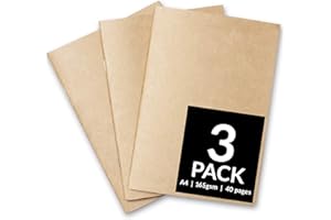ARTISTIK Sketchbooks - Soft Cover Starter Sketch Book and White 165 GSM Cartridge Paper Sketch Pad with Sizes A3 and A4 for Mixed Media Use (Pack of 3 - A4, Kraft)