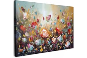 MuchoWow© Canvas Wall Art 35"x24" / 90x60 cm Home Decor Paintings for Living Room Decorations Gifts Hallway Flowers - Art - Nature - Oil painting