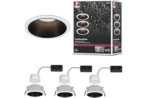 Paulmann 93402 Oprawa Wpuszczana Led Cole Okrągła Wraz Z Przyciemnianym Reflektorem Wpuszczanym 3X6,5W Biały, Czarny Matowy Reflektor Wpuszczany Plastik, Cynk Aluminiowy Punkt Sufitowy 2700K ,Biały, Czarny Mat ,3Er-Set , 19.5 Watts