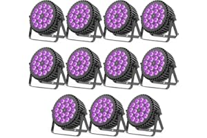 PROPULSION LIFE 10 focos LED Par 6 en 1,200W 18 LED luz de escenario, RGBWA+UV+ DMX512, luz de discoteca, 7/10 canales, 4 modos de control, modo de iluminación, efecto de luz DJ, para bar/fiesta/boda