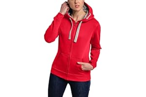 HRM Damen Hooded Jacket I Premium Kapuzenjacke Damen mit Kontrast-Innenfutter I Basic Hoodie mit Reißverschluss I Zip Hoodie I Hochwertige & nachhaltige Damen-Oberteile