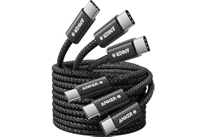 Anker USB-C Kabel, 240W PD 3.1, 3-Pack, 1.5m | för iPhone 17 Pro Max/iPhone Air/16/15-serien, Samsung Galaxy S25/S26, MacBook