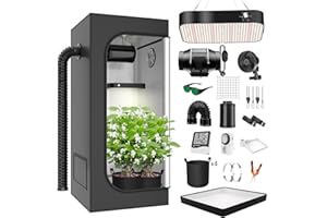 TOPRON Growzelt Komplettset Led Grow Tent Kit 200W LED Vollspektrum Grow Lampe Dimmbar, 80x80x180cm GrowZelt Kit Komplettes Hydroponics Grow Tent Complete Set (80x80x180cm)