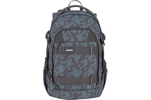 BOLD Lässig Schulrucksack mit Reflektoren und höhenverstellbarem Rückenteil/School Backpack Bold Spots blue
