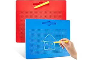 Aoriher 2 Pcs Large Magnetic Drawing Board Magnetic Steel Ball Writing Board with Pen Magnetic Drawing Pad for Kids Children Travel Tablet Educational Games Fidget Gifts, 12.2 x 10 Inch