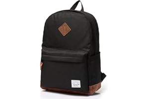 VASCHY Mochila Escolar Unisex, Clásica, Ligera, Resistente al Rasgado, Resistente al Agua para Portátil de 15"