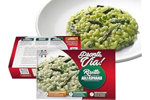 TRADIZIONE ITALIANA GUSTO IN CUCINA 100% NATURALE Risotto pronti via - Risotto Carnaroli agli asparagi – Pronto in 2 Minuti – Si Conserva Fuori Frigo – Senza Conservanti – 100 % Prodotto Italiano – 300 gr (agli Asparagi, singola (1 prodotto))