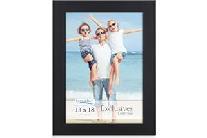 Icona Bay Cornice per foto 13 x 18 cm nera, robusta cornice per foto in legno composito 13 x 18, design elegante, da tavolo o montaggio a parete, collezione Exclusives