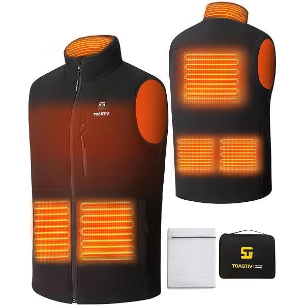 Gilet Chauffant Polaire Pour Hommes/femmes - 5 Zones De Chaleur, 3 Niveaux De Température - Alimentation Par Power Bank USB - Lavable En Machine