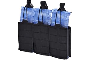 TWINFALCONS Tácticas Bolsa de Revista Triple,Porta Cargador de Open-Top Liberación Rápida Mag Bag Con Corte Láser MOLLE para M4 M16 AK G36 Rifle y Pistola