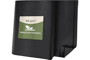 GARDENIX Markväv mot ogräs – ogräsfleece vattentät 80 g/m² – svart UV-resistent film 0,8 x 5 m (4 m²) fleece hög bädd, ogräss