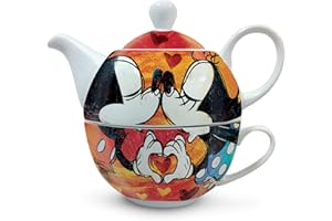 DISNEY Egan théière avec Tasse Mickey et Minnie Rouge Taille Unique