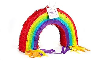 Trendario Pinata Regenbogen - Ideal zum Befüllen mit Süßigkeiten und Geschenken - Piñata Regen Bogen für Kindergeburtstag Spiel
