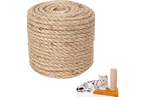 GIGIIS Corda di iuta naturale 30m × 8mm Corda di canapa Tiro alla fune Corda barriera DIY Decorazione Fai da te Multi Purpose Utility Sisal Spago Corda per giardino artigianato imballaggi decorazioni