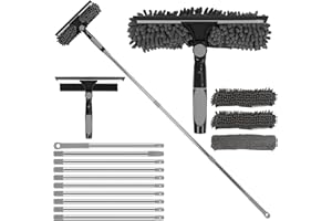 MEKOTRIN 2 en 1 Limpiador Ventanas con Liquidación Ventana Alta Eficiencia Largo para Uso Comercial para el Uso del Hogar (Gris)