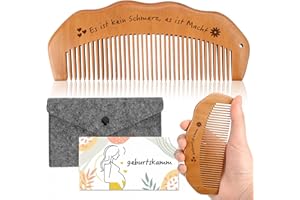 VDSOW Geburtskamm Wehenkamm Holz Schwangerschaft Geschenk für Mutter, Kamm Holz Geschenke für Schwangere Frauen, Birth Comb Weihnachtsgeschenke für Frauen Holzkamm