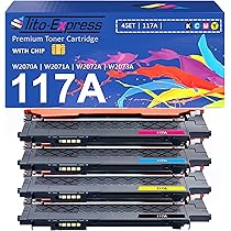 Mipuu 4 Cartuchos De Tóner Compatibles Con HP 117A W2070A W2071A
