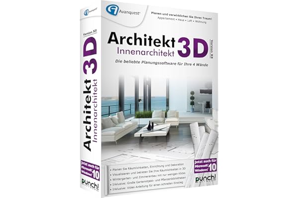 Avanquest Architekt 3D X8 Innenarchitekt - Software de diseño automatizado (CAD) (Alemán, PC, 1GHz Intel Pentium, 512 MB, 4500 MB, DVD-ROM)