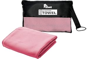 azark Microfibre Towel – Quick Dry, Lightweight & Super Absorbent – Gym, Travel, Yoga, Camping & Beach – Soft & Durable – Multiple Sizes (Pink, Small)