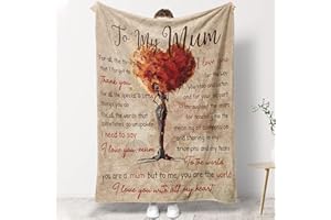 Blumuze Mum Gifts, Personalised Fleece Blanket with Message Gifts for Mum, Mothers Day Christmas Birthday Gifts for Mum From Daughter Son, Mum Birthday Gifts, Presents for Mum Mummy 152 x 127CM