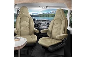 RC Royal Class Pilotensitzbezug Sitzbezüge Schonbezug Set passend für California, Nugget, Marco Polo, Sprinter, Ducato, Boxer, Transit, Transporter, Jumper, Crafter (Beige L40, Pilot 432)