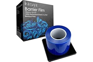 Inksafe Protective Adhesive Barrier Film Roll Dispenser, 10cm x 15cm, 1200 sheets/roll - Medical, Dental, Tattoo, Beauty