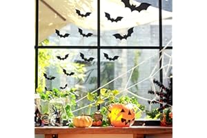 STICKERSCAPE Bat window sticker pack (Option 1) - 2 sheets | Halloween window stickers | Perfect for decorating your home this Autumn for Halloween