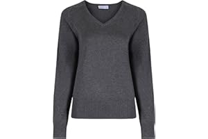 Trutex Girls School Jumper, V Neck, Cotton, Long Raglan Sleeve, Fitted, Low-Pill Fabric, Machine Washable