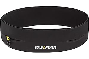 ‎BUILD & FITNESS Build & Fitness Laufgürtel, Klapp-Hüftgürtel, Schlüsselclip, Handyhalterung zum Laufen, Lauftasche für Männer und Frauen, passend für alle iPhones, Samsungs