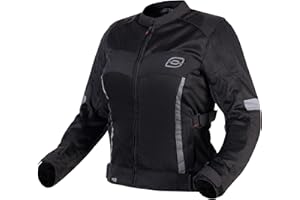 OZONE MOTO Dart Lady Veste de Moto Femme | Textile | Protecteurs Coudes et Épaules | Panneaux de Ventilation en Maille | Éléments Réfléchissants | Tailles jusqu'à 10XL