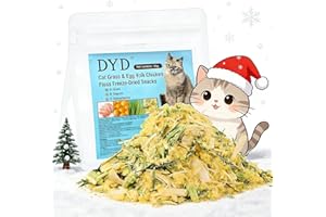 DYD Snack Premium Liofilizzati per Gatti: Pollo, Erba Gatta e Tuorlo d'Uovo - 65g, Proteine ≥45%, Per Pelo Lucido e Digestione Leggera - Ideale come Premio