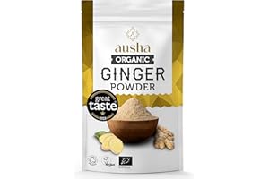 Ausha Organic GINGER POWDER 1kg - UK Certified Orgainic by Soil Association - 1* GREAT TASTE AWARD 2023 - Ginger Shot, Cooking, Immunity, Digestion