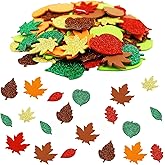 120 Pieces Autumn Stickers, Autumn Crafts, Leaf Stickers, Leaf Decals, Stickers Maple Leaves for Crafts, Decorations Leaf, De