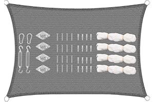 WOLTU Tenda Parasole Vela Ombreggiante Rettangolare 4 x 6 m, Tenda a Vela Parasole Protezione UV, 180g/m² HDPE Traspirante, Tende da Sole con Kit di Fissaggio