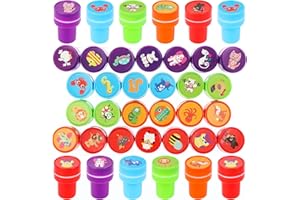 AUGENSTERN 26 PCS Assorted Stamps for Kids Self-Ink Stamps Assorted Cartoon Animal Stamp Self Inking Stamp Sea Animal Zoo Safari Stampers for Carnival Prizes, DIY Crafts, Painting, Party Favor, School Stamp