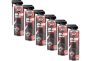 K2 Lubricante para Cadenas de Motos Off-Road Pack de 6, Mantiene Limpieza y Funcionalidad Chain Lube Grasa para Cadenas 500ml
