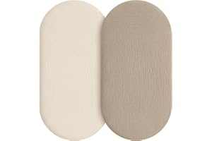 Unnivoll Baby Spannbettlaken 41x81 cm Kinderbett, 100% Musselin Baumwolle, 2er Pack Bettlaken Für Beistellbett, Atmungsaktives Weiches Spannbetttücher