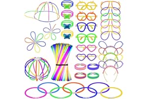 SIUHEN Starlight Braccialetti Luminosi Fluorescenti 330 Pezzi Fluo Party Bracciali Glow Stick Glowstick per Feste Gadget Lumini Bastoncini Occhiali Fluorescente Accessori Matrimonio Compleanno Bags Adulti