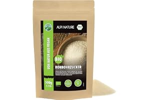 Alpi Nature Rårörsocker BIO 500g, Ekologiskt Rårörsocker, Ljust Brunt Socker för Matlagning och Bakning