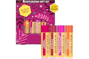 Burt's Bees Coffret cadeau, ensemble de baume à lèvres, pêche douce, pastèque, grenade et citron libellule, 4 x 4,25 g